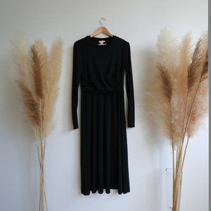 Black Twist Midi Dress